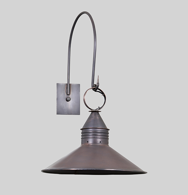 Shown in Bronzed Copper on a Gooseneck Bracket, Medium