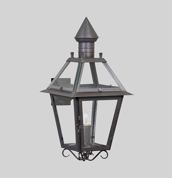 Shown in Bronzed Copper on a Lantern Yoke, Medium