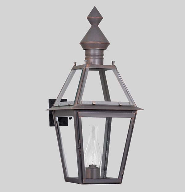 Shown in Bronzed Copper on a Lantern Yoke, Large