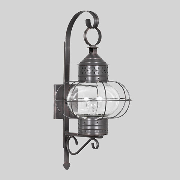 Shown in Bronzed Copper on a Shepherd's Crook Bracket, Small