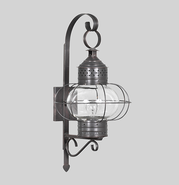 Shown in Bronzed Copper on a Shepherd's Crook Bracket, Small