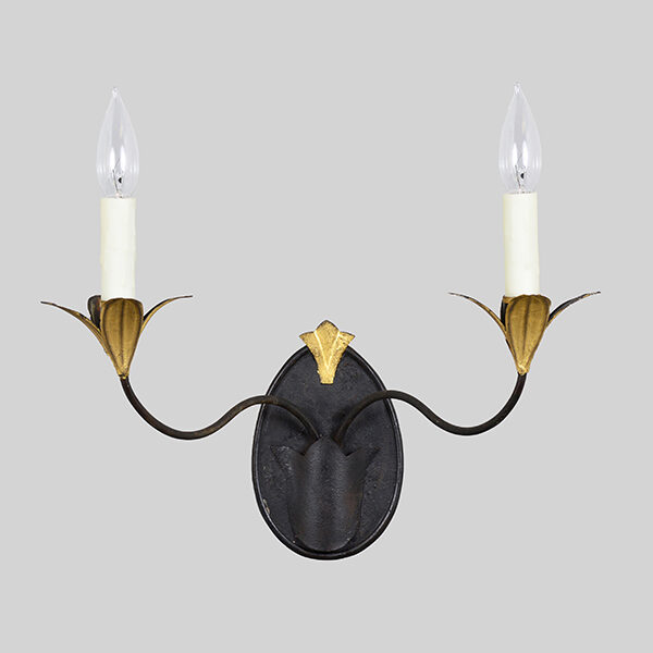 Shown in Aged Tin & Yellow Gold Leaf