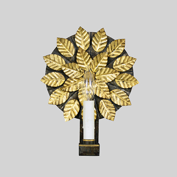 Shown in Aged Tin & Yellow Gold Leaf