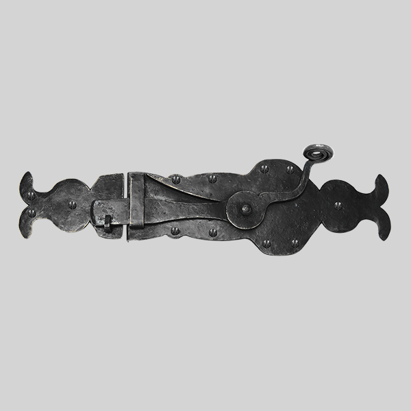 Shown as left hand with a dark wax iron finish.