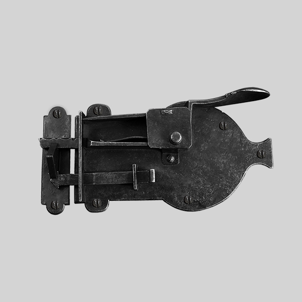 Shown as left hand with a dark wax iron finish.