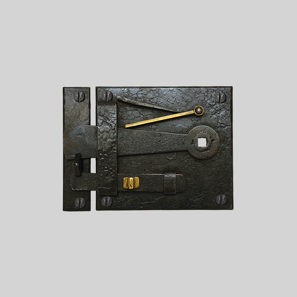 Shown as left hand with a dark wax iron finish.