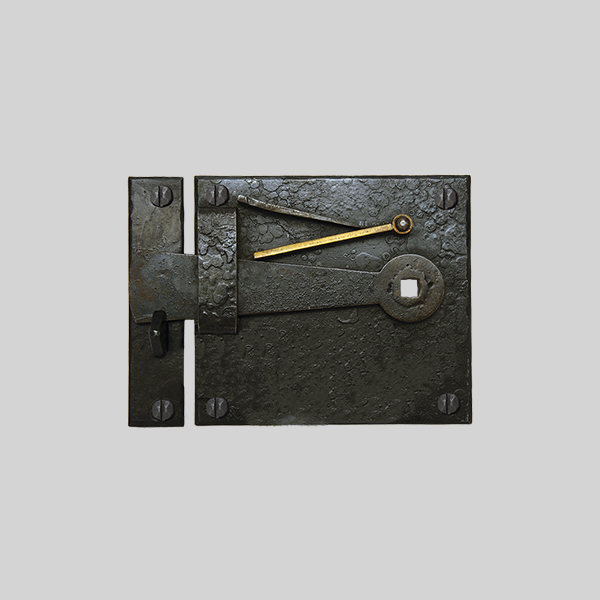 Shown as left hand with a dark wax iron finish.