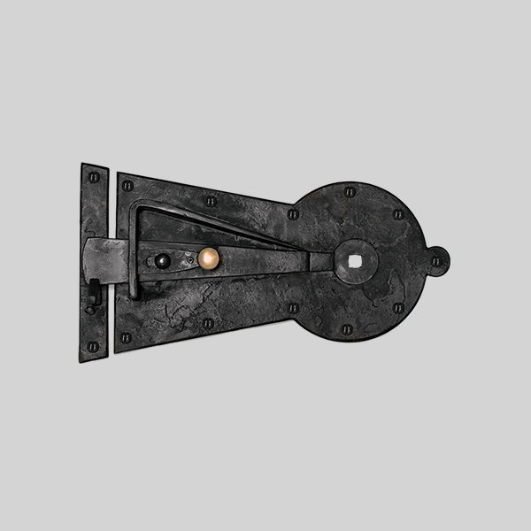 Shown as left hand with a dark wax iron finish.