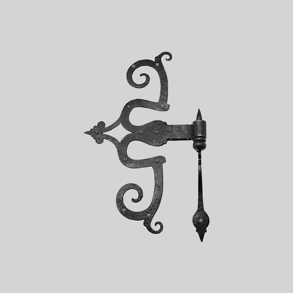 Shown as left hand with a dark wax iron finish.