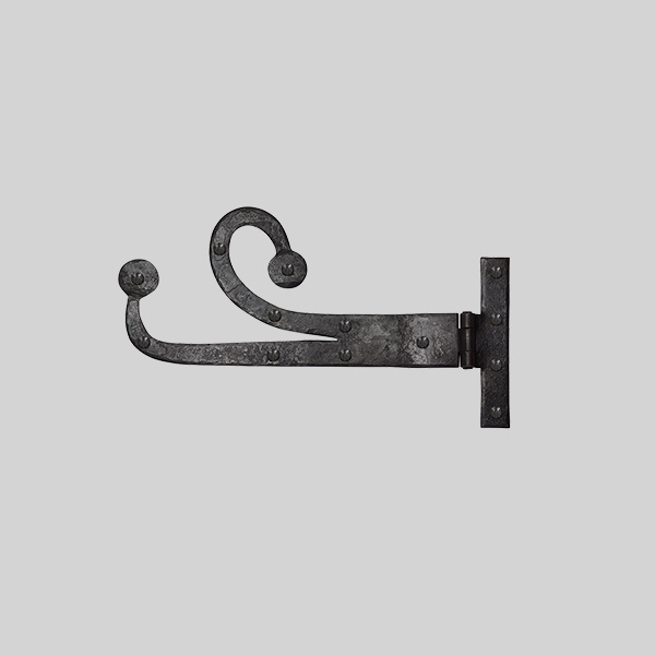 Shown as left hand with a dark wax iron finish.