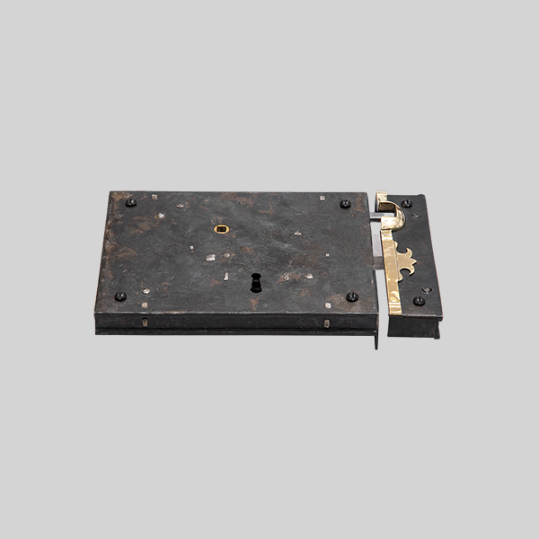 Shown as right hand with a dark wax iron finish.