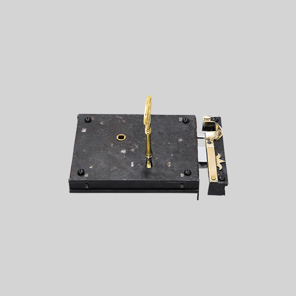 Shown as right hand with a dark wax iron finish.