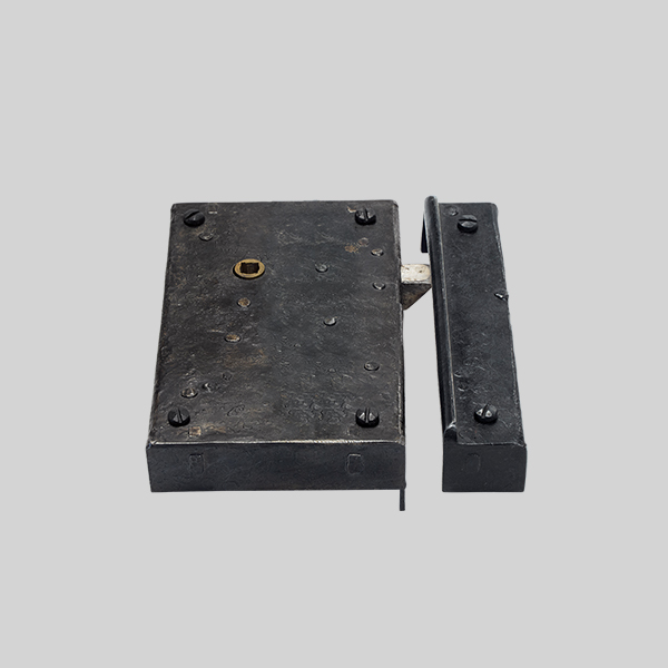 Shown as right hand with a dark wax iron finish.