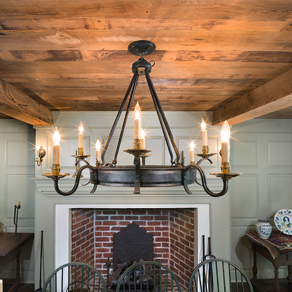 Shown in Polished Brass & Dark Wax Iron